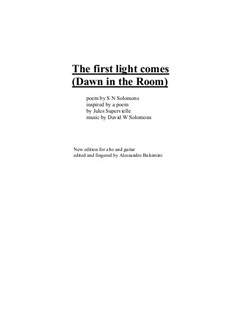 The first light comes for alto or baritone and guitar: The first light comes for alto or baritone and guitar by David W Solomons