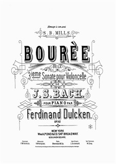 Suite for Cello No.3 in C Major, BWV 1009: Bourrée. Arrangement for piano by Johann Sebastian Bach