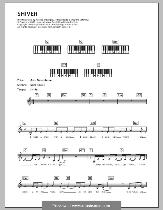 Shiver: para teclado by Eg White, Natalie Imbruglia, Shepard Soloman