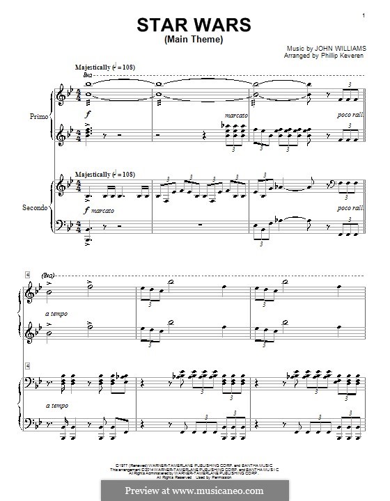 Star Wars (Main Theme): Para Piano by John Williams