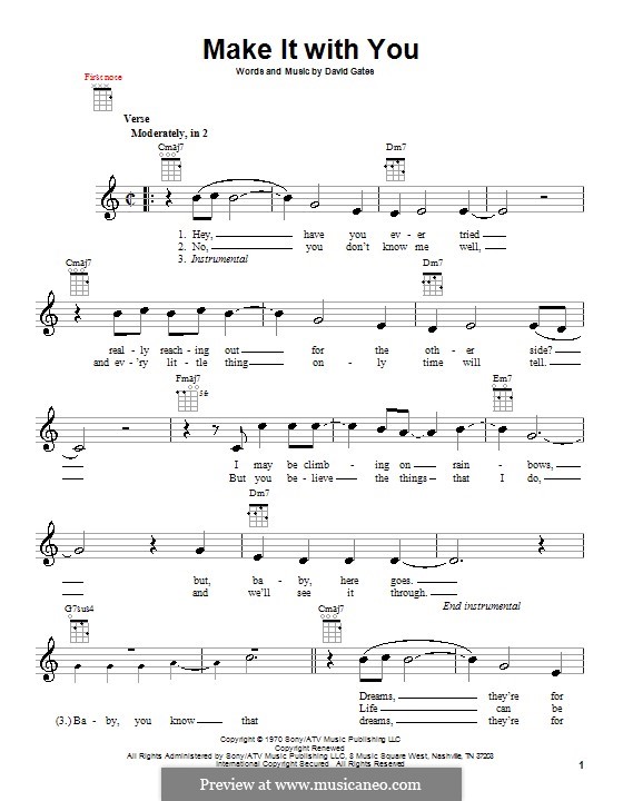 Make It with You (Bread): para ukulele by David Gates