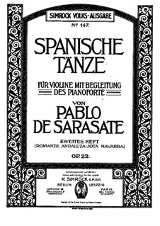 Jota Navarra, Op.22: para violino by Pablo de Sarasate