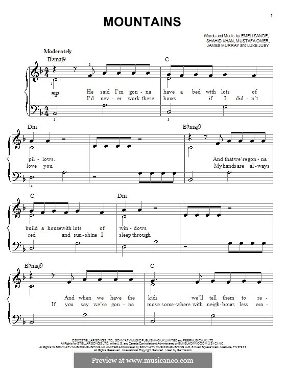 Mountains: Para Piano by James R. Murray, Emeli Sandé, Mustafa Omer, Luke Juby