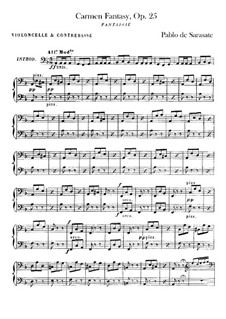 Fantasia on Themes from 'Carmen' by Bizet, Op.25: parte violoncelo e contrabaixo by Pablo de Sarasate