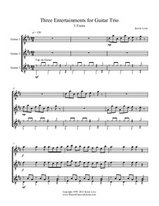 Three Entertainments: No.3 Fiesta, for trio guitars – score and parts by Kevin Love