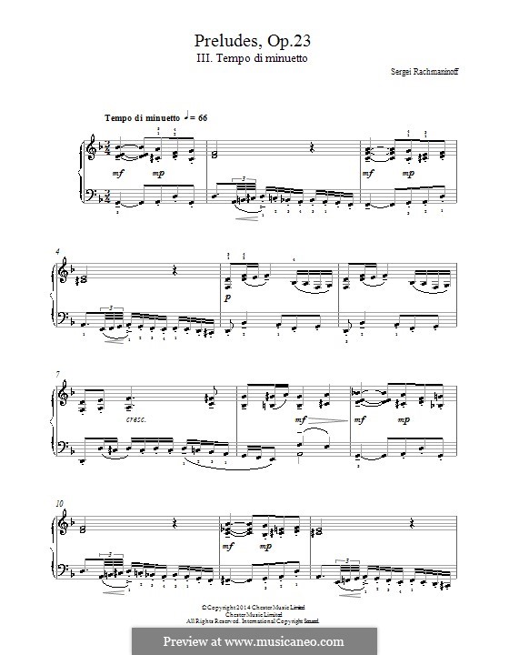 Prelude No.3 in D Minor: Para Piano by Sergei Rachmaninoff