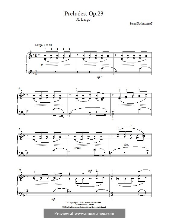 Prelude No.10 in G Flat Major: Para Piano by Sergei Rachmaninoff