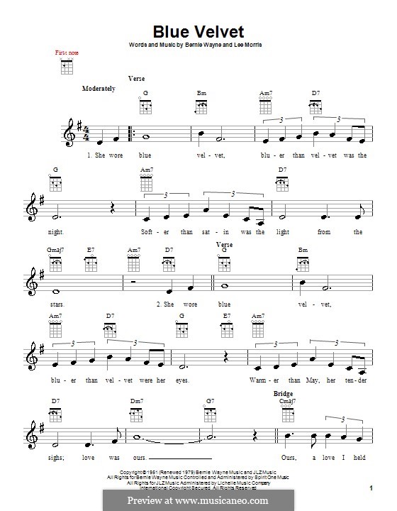 Blue Velvet: para ukulele by Bernie Wayne, Lee Morris