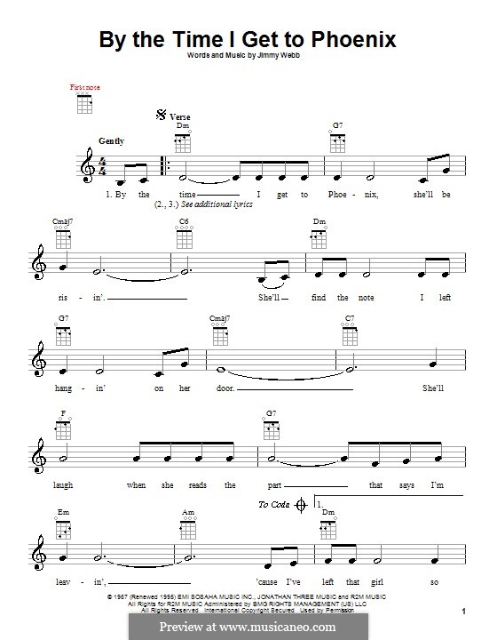 By the Time I Get to Phoenix: para ukulele by Jimmy Webb