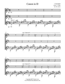 Canon in D Major: For trio guitars - score and parts by Johann Pachelbel