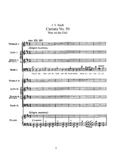 Nun ist das Heil und die Kraft, BWV 50: Partitura piano-vocal by Johann Sebastian Bach