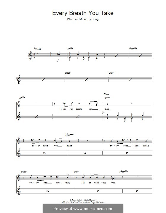 The police every breath you take. Sting every breath. The police (стинг) - every breath you take. Every breath you ноты. Sting every breath.