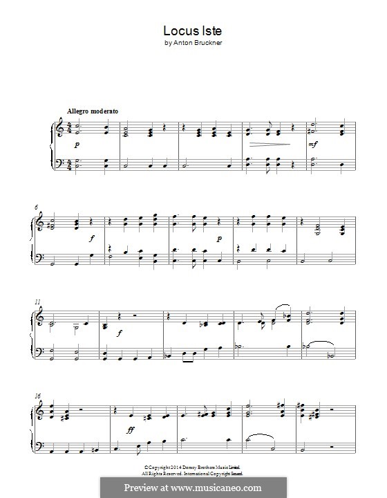 Locus Iste, WAB 23: Para Piano by Anton Bruckner