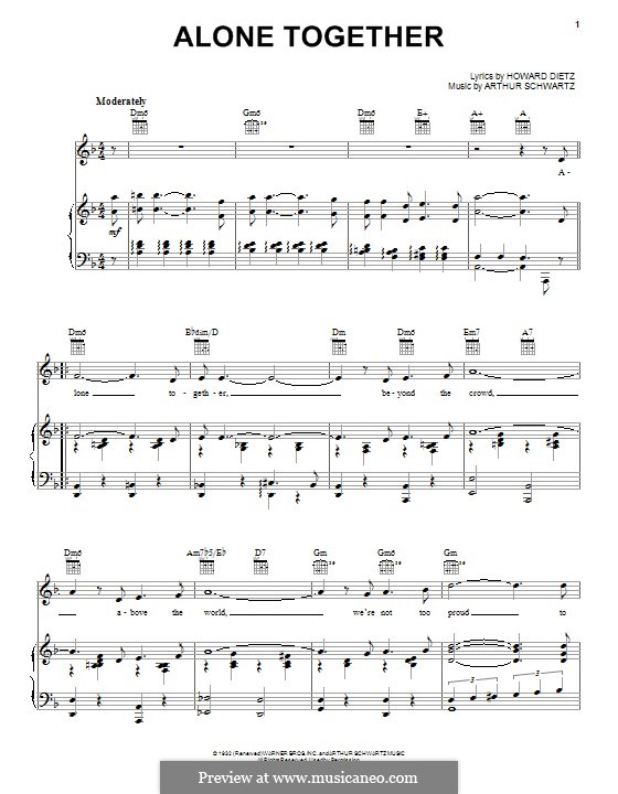 Alone Together (Peggy Lee): Para vocais e piano (ou Guitarra) by Arthur Schwartz