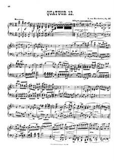 String Quartet No.12 in E Flat Major, Op.127: versão para piano by Ludwig van Beethoven