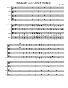 Halleluyah: Odeh Adonai b'chol levav: Halleluyah: Odeh Adonai b'chol levav by Salamone Rossi
