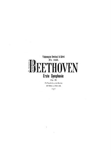 Complete Symphony: Version for piano four hands with violin and cello – piano parts by Ludwig van Beethoven