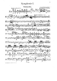 Complete Symphony: Version for piano four hands with violin and cello – cello part by Ludwig van Beethoven