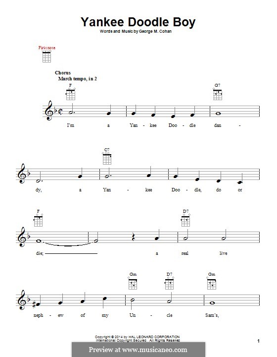 Yankee Doodle Boy: para ukulele by George Michael Cohan