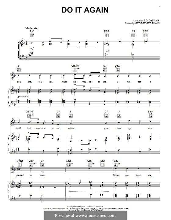 Do it Again: Para vocais e piano (ou Guitarra) by George Gershwin