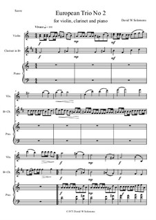 European Trios: Trio No.2 for clarinet, violin and piano by David W Solomons