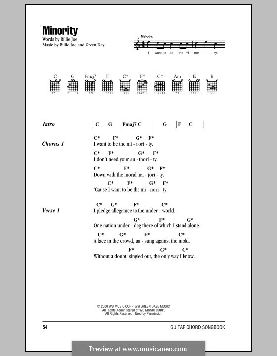 Minority (Green Day): Minority (Green Day) by Billie Joe Armstrong, Tré Cool, Michael Pritchard