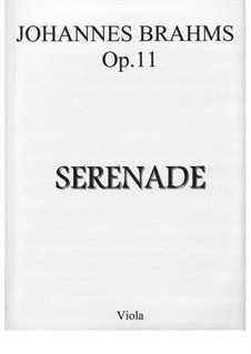 Serenade No.1 in D Major, Op.11: parte viola by Johannes Brahms