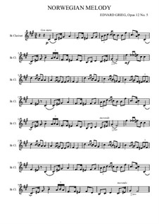 Lyric Pieces, Op.12: No.5 Popular Melody, for clarinet by Edvard Grieg