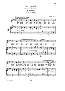 Romances and Songs, Op.14: No.4 A Sonnet by Johannes Brahms
