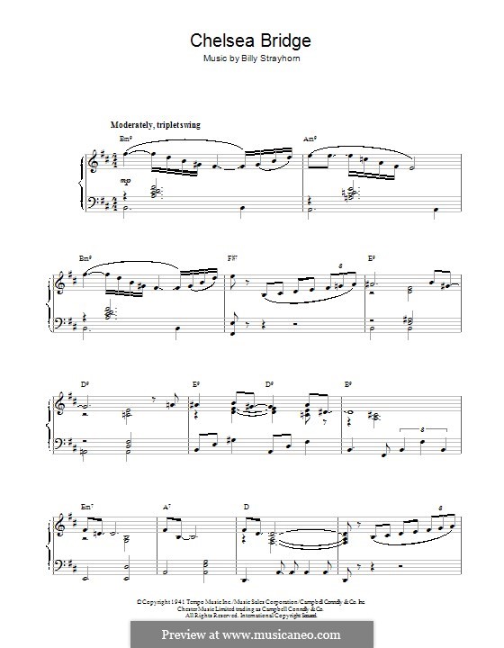 Chelsea Bridge (Duke Ellington): Para Piano by Billy Strayhorn