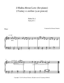 2 Haiku About Love: Para Piano by Ksenia Nemera
