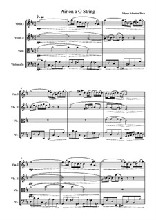 Aria: versão para quarteto de cordas by Johann Sebastian Bach