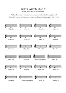 Interval Activity: Sheet 7 (Writing Intervals) by Yvonne Johnson