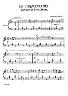 La cinquantaine (The Golden Wedding): Para Piano by Jean Gabriel-Marie