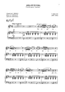 I puritani (The Puritans): Son vergin vezzosa, for soprano and piano by Vincenzo Bellini