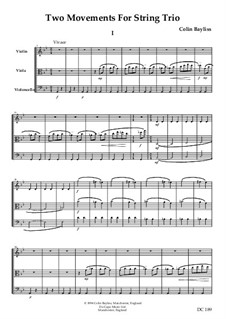 Two Movements for String Trio, B80: Two Movements for String Trio by Colin Bayliss