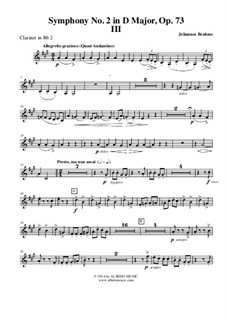 Movement III: Clarinete em Bb 2 (parte transposta) by Johannes Brahms