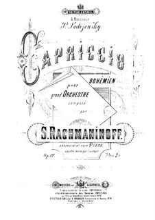 Capriccio Bohémièn, Op.12: para piano de quadro mãos by Sergei Rachmaninoff
