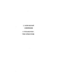 The Oprichnik, TH 3: Introdução, para piano by Pyotr Tchaikovsky