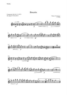 Bouree for oboe, violin, viola and cello: parte do violino by Plamen Prodanov