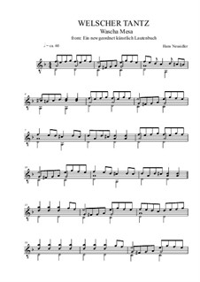Welscher Tantz: Für Laute (oder Gitarre) by Hans Neusiedler