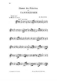 Choir of Pilgrims: For violin (or mandolin) by Richard Wagner