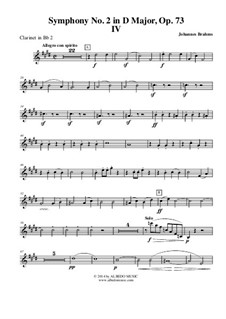 Movement IV: Clarinete em Bb 2 (parte transposta) by Johannes Brahms