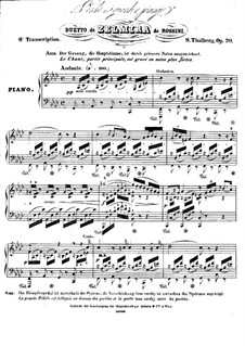 Zelmira: Perchè mi guardi e piangi, for piano by Gioacchino Rossini