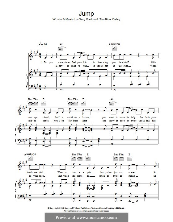 Jump: Para vocais e piano (ou Guitarra) by Gary Barlow, Tim Rice Oxley