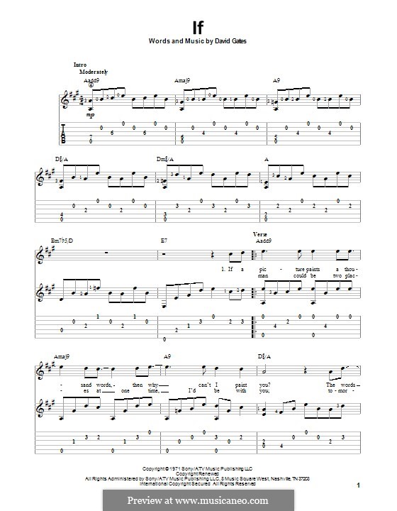 If (Bread): Para guitarra com guia by David Gates