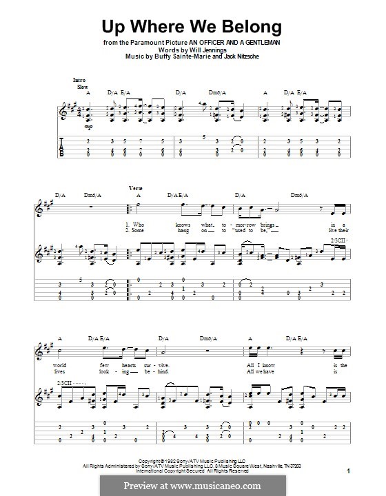 Up Where We Belong (Joe Cocker and Jennifer Warnes): Para guitarra com guia by Buffy Sainte-Marie, Jack Nitzsche, Will Jennings