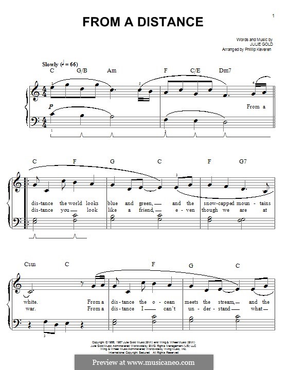 From a Distance: Para Piano by Julie Gold