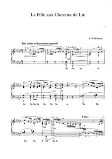 No.8 La fille aux cheveux de lin: Para Piano by Claude Debussy
