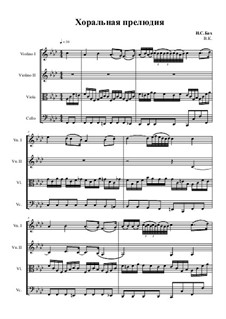 Ich ruf' zu dir, Herr Jesu Christ (I Call on Thee, Lord), BWV 639: para quartetos de cordas, Op.9 No.3 by Johann Sebastian Bach